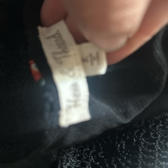 Hem & Thread by Anthro black lace blouse floral print hem romantic cottage core - Picture 9 of 11